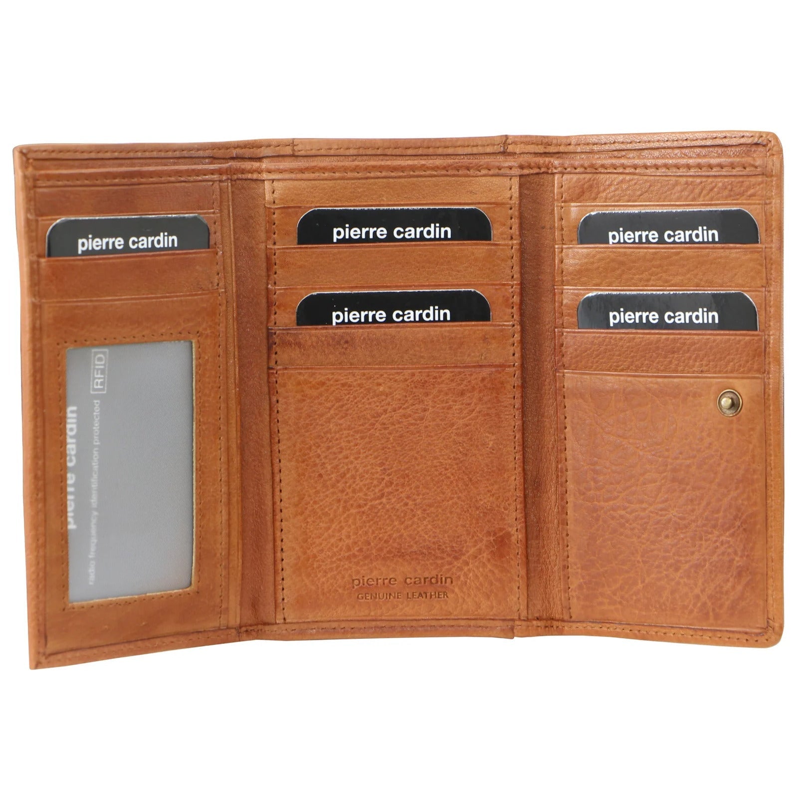 Pierre Cardin Womens Soft Italian Leather RFID Purse Wallet Rustic - Cognac-0