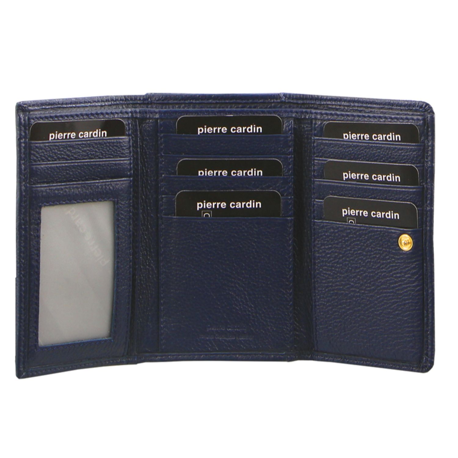 Pierre Cardin Ladies Womens Soft Italian Leather RFID Purse Wallet Rustic - Navy-0