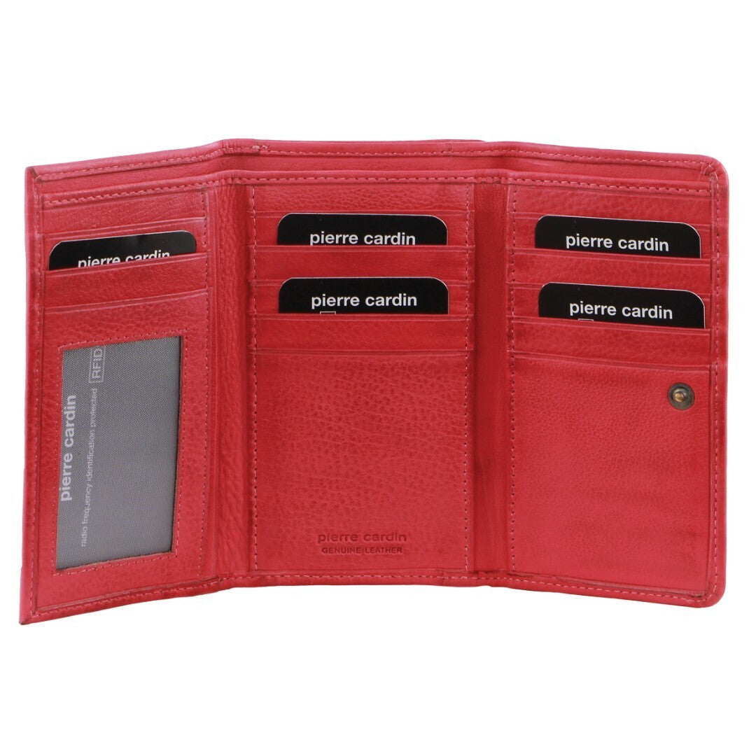 Pierre Cardin Womens Soft Italian Leather RFID Purse Wallet Rustic - Pink-1