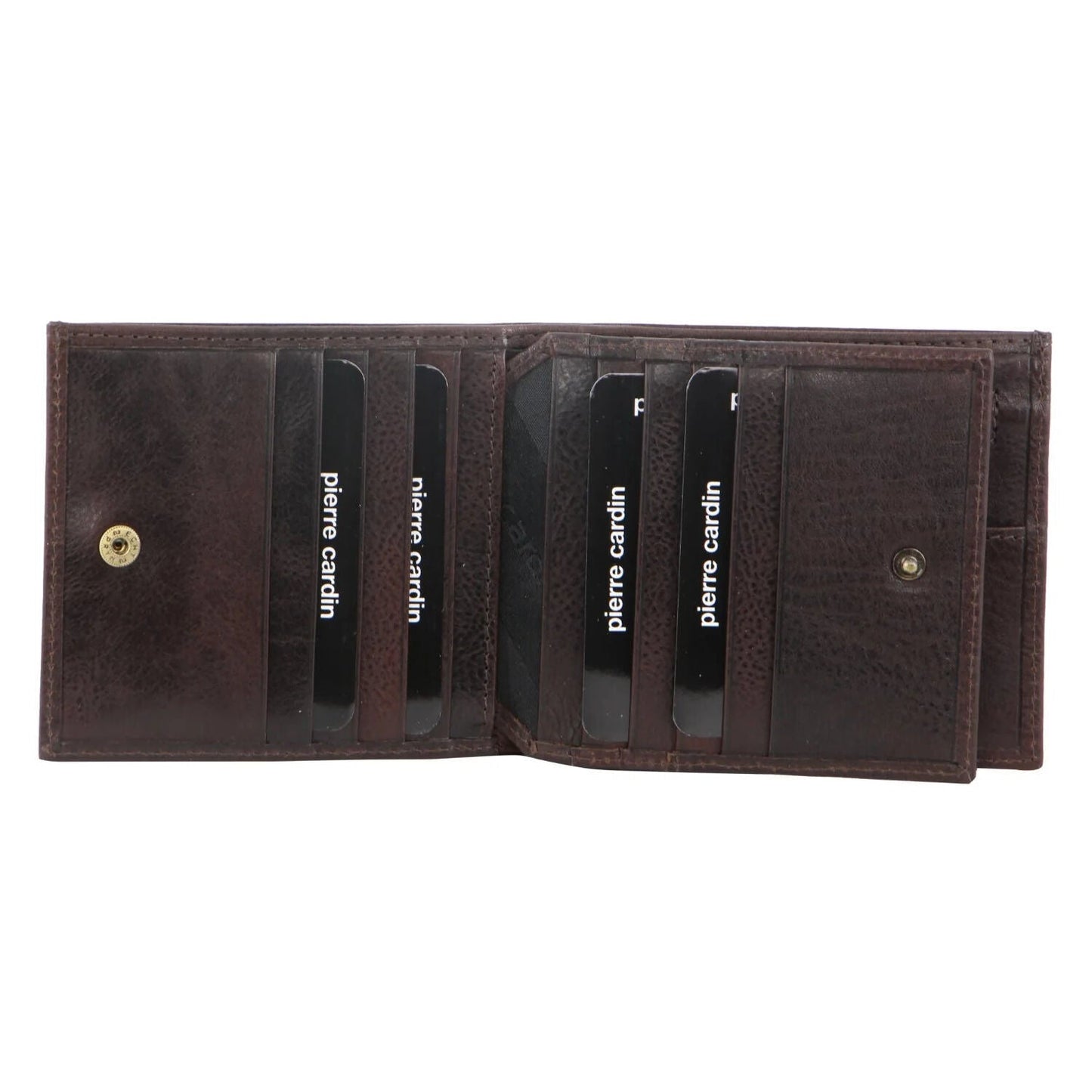 Pierre Cardin Mens Leather Tri Fold Wallet w/ RFID Protection - Brown-4