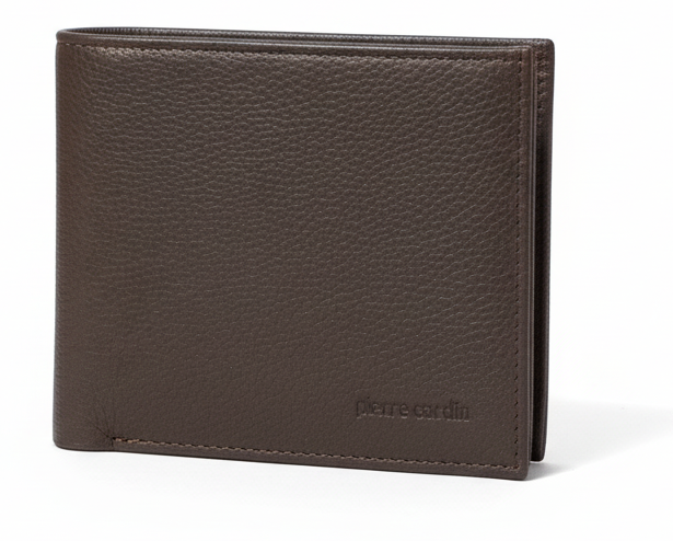 Pierre Cardin Mens Leather Tri Fold Wallet w/ RFID Protection - Brown-2