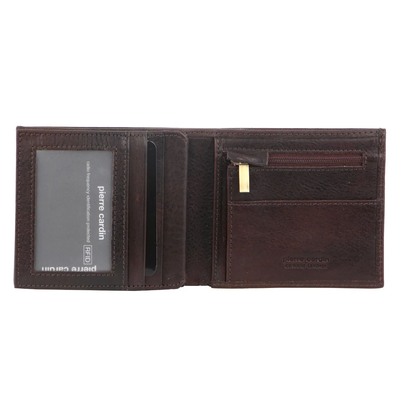Pierre Cardin Mens Wallet Tri Fold Leather w/ RFID Protection - Chocolate-0