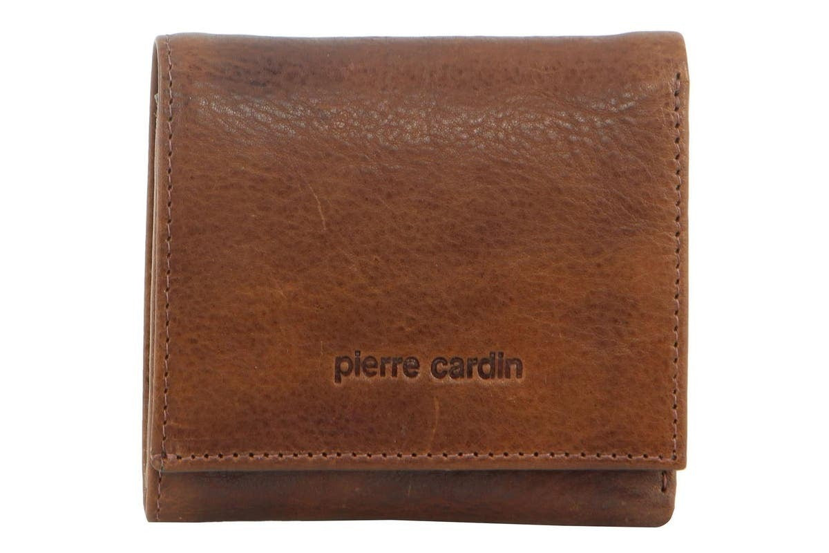 Pierre Cardin RFID Mens Wallet Tri-Fold Genuine Italian Leather - Cognac-2