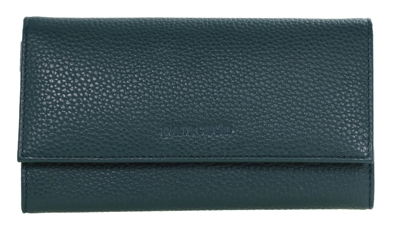 Pierre Cardin Ladies Womens Soft Italian Leather RFID Purse Wallet - Green-2