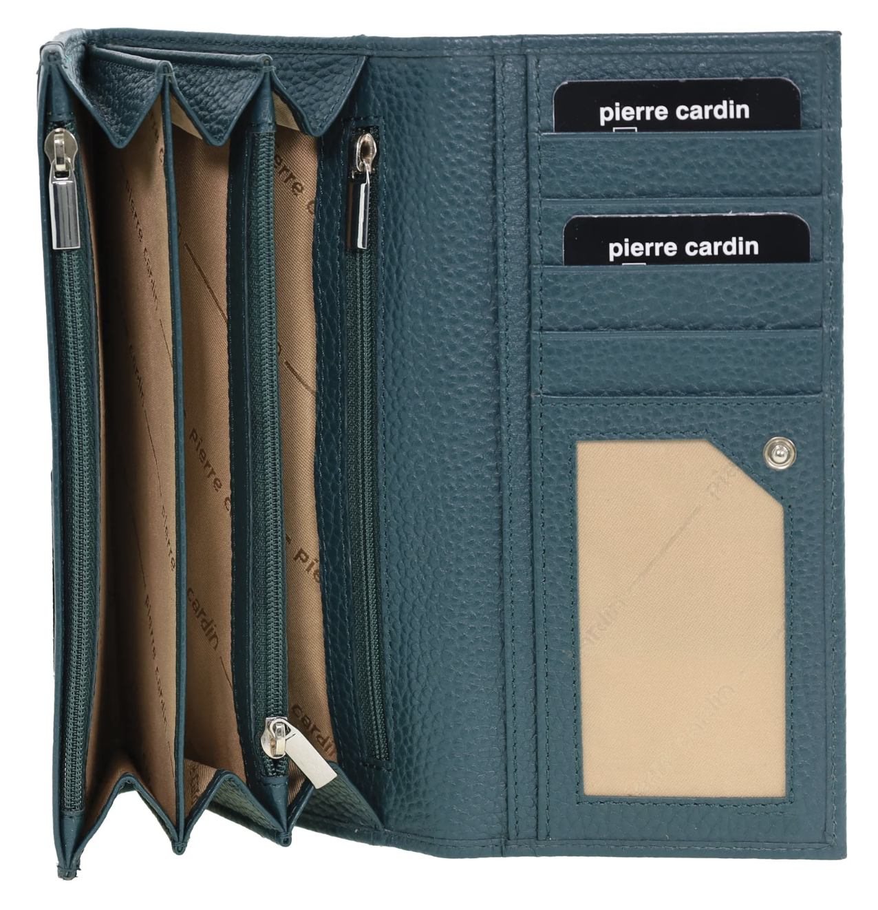 Pierre Cardin Ladies Womens Soft Italian Leather RFID Purse Wallet - Green-0