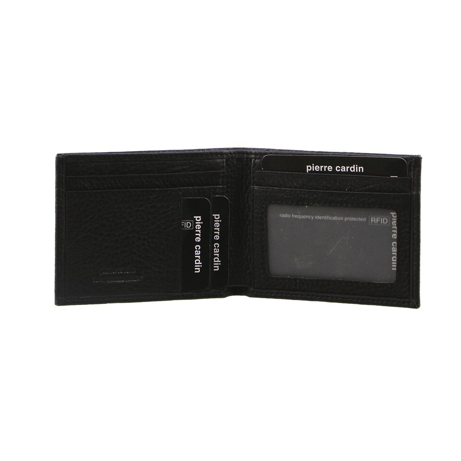 Pierre Cardin Mens Genuine Italian Soft RFID Bifold Slim Wallet - Black-0