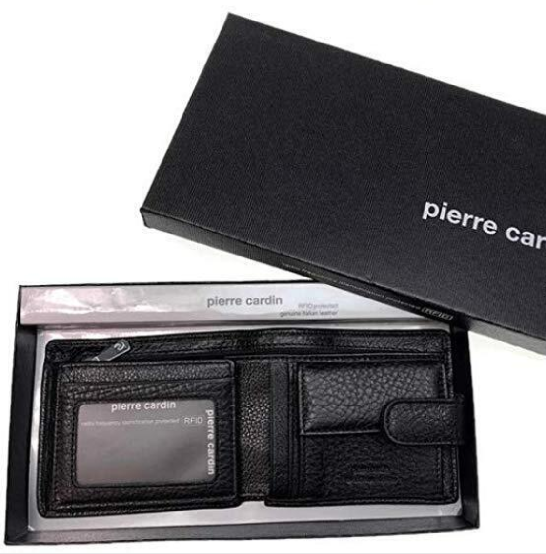 Pierre Cardin RFID Mens Wallet Bi-Fold Genuine Italian Leather w GIFT BOX  - Black-3