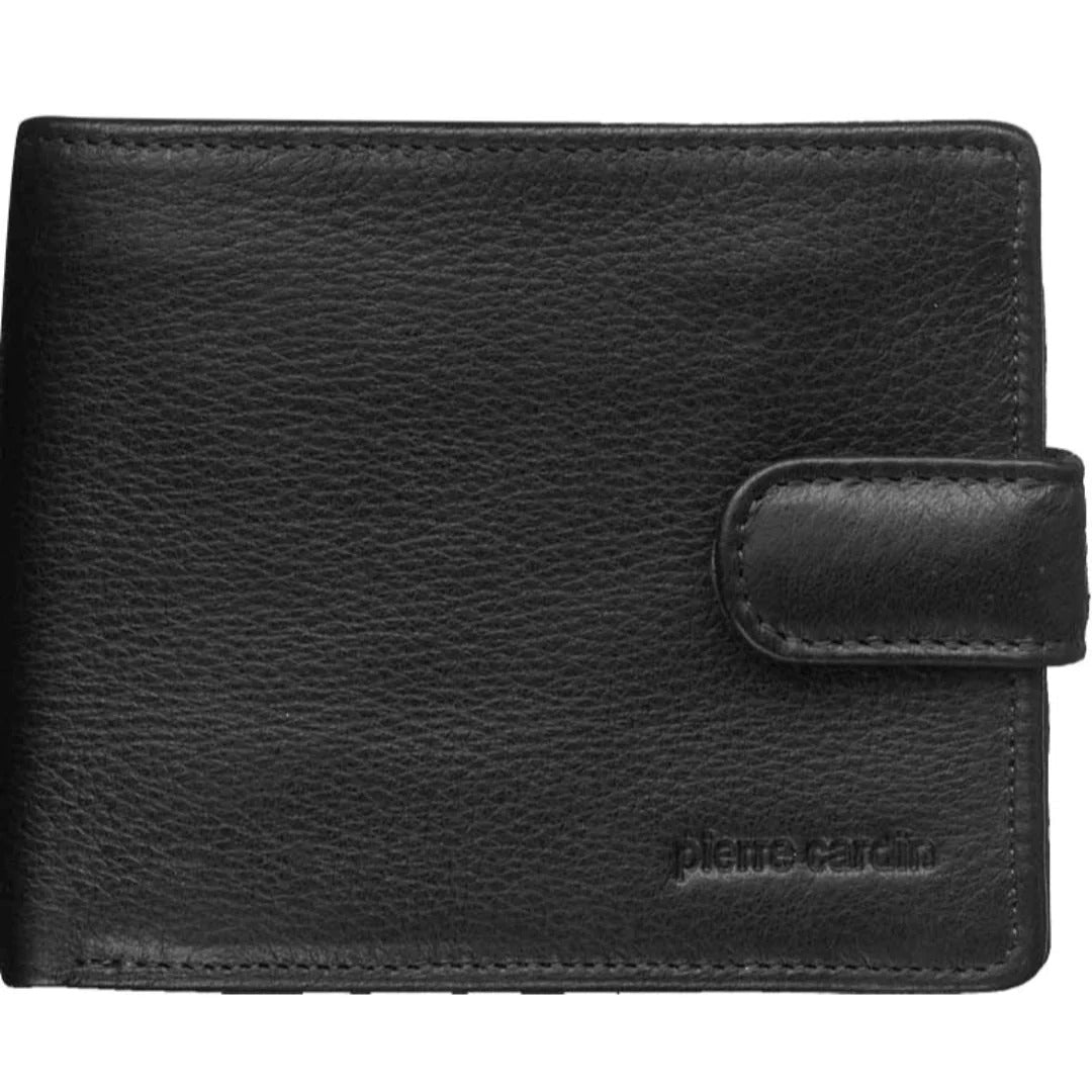 Pierre Cardin RFID Mens Wallet Bi-Fold Genuine Italian Leather w GIFT BOX  - Black-1