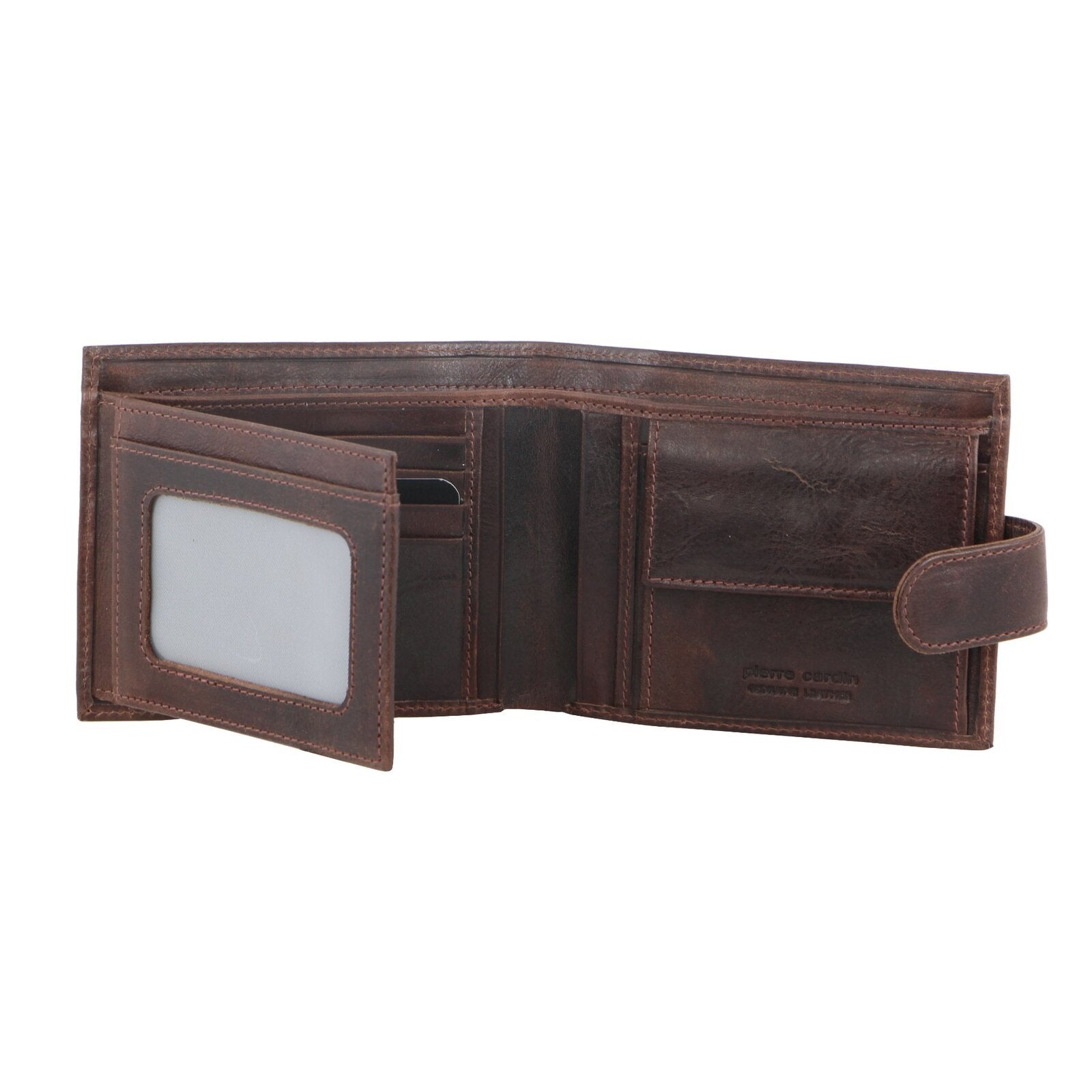 Pierre Cardin RFID Mens Wallet Bi-Fold Genuine Italian Leather w GIFT BOX  - Brown-0