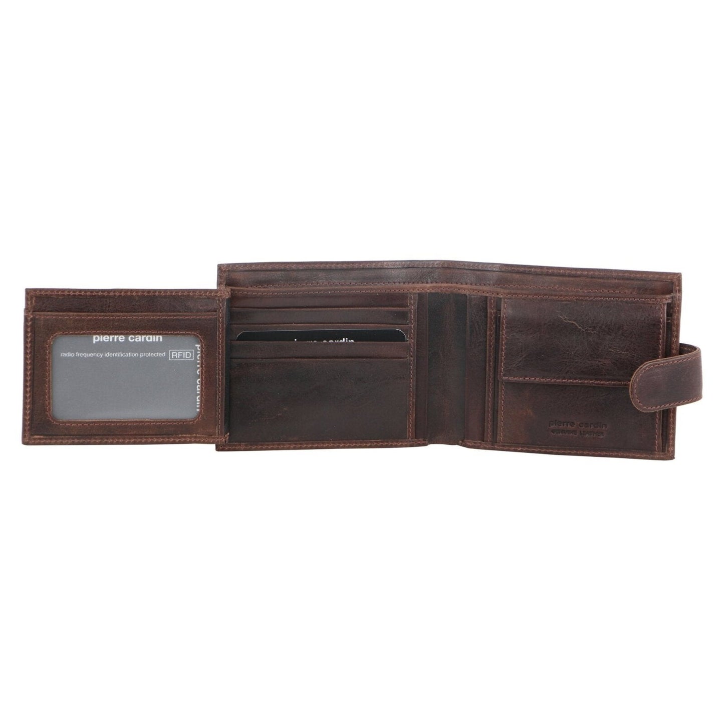 Pierre Cardin RFID Mens Wallet Bi-Fold Genuine Italian Leather w GIFT BOX  - Brown-4