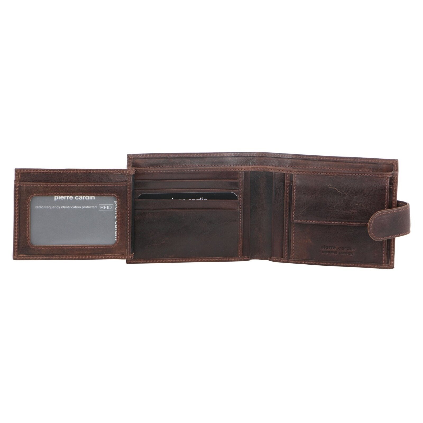 Pierre Cardin RFID Mens Wallet Bi-Fold Genuine Italian Leather w GIFT BOX  - Brown-4