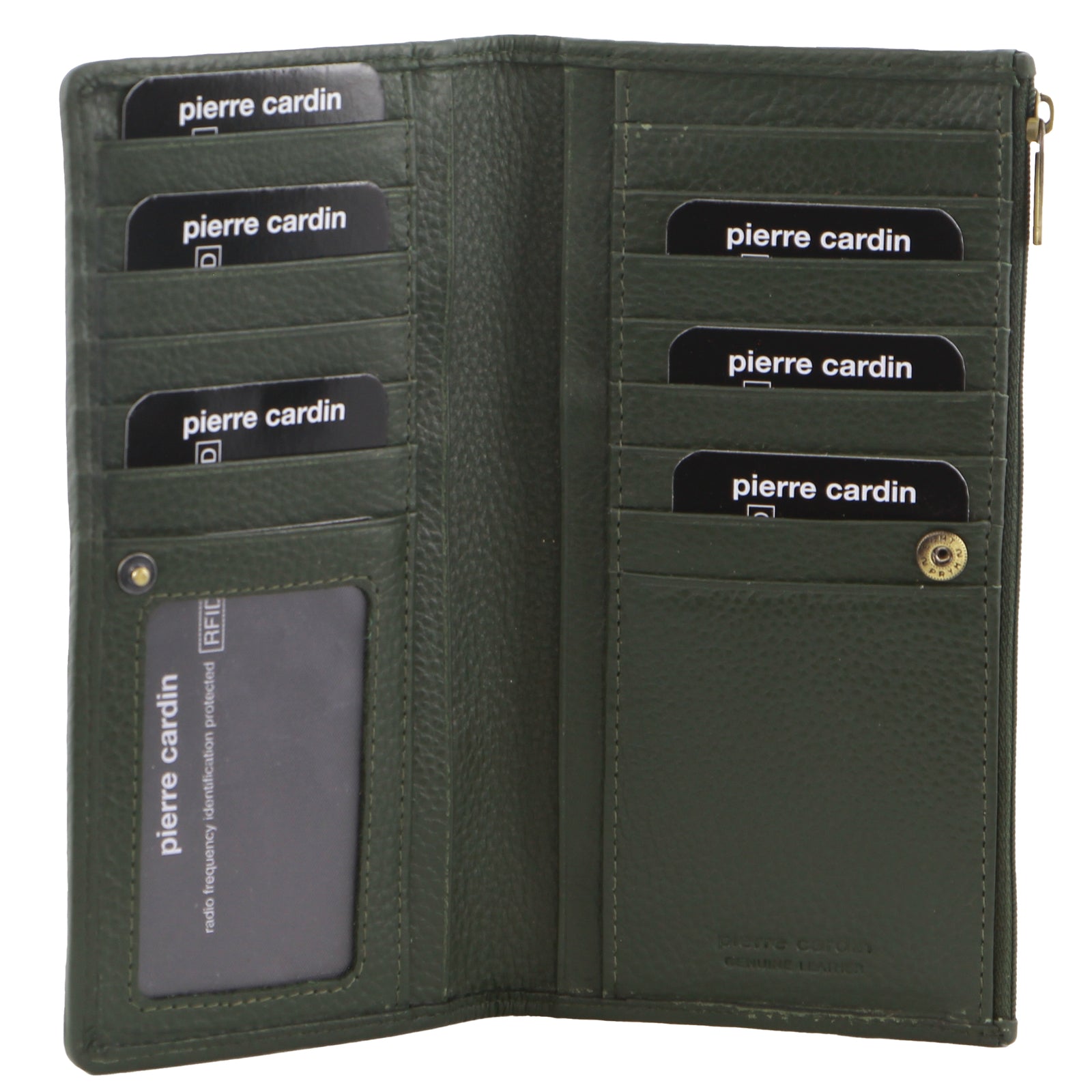 Pierre Cardin Womens Soft Italian Leather RFID Purse Wallet - Grape Green-1