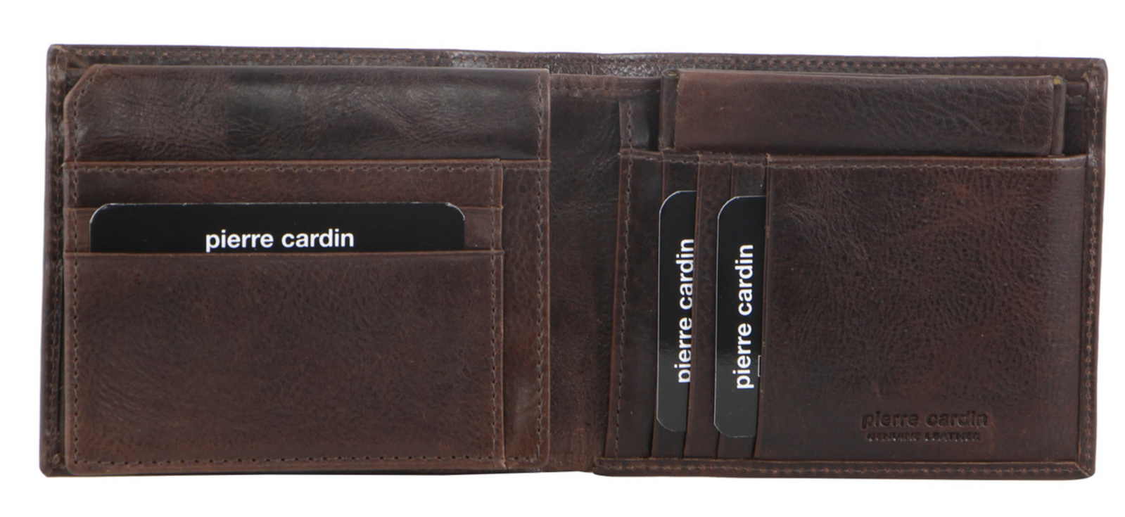 Pierre Cardin Mens Genuine Italian Leather Wallet Removable Coin Purse - Chocolate-3