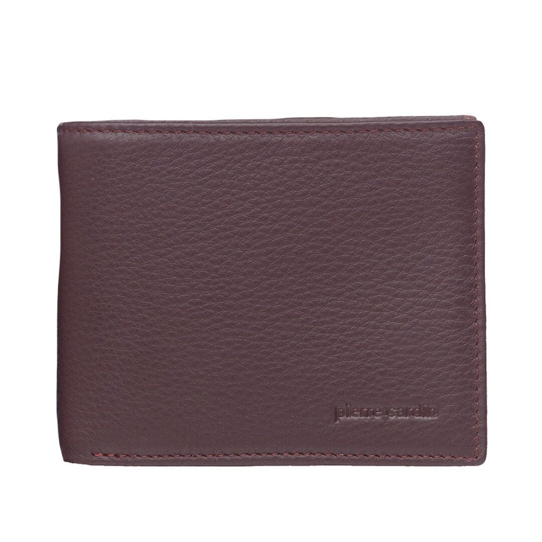 Pierre Cardin Mens Genuine Italian Leather Wallet Removable Coin Purse - Brown-2
