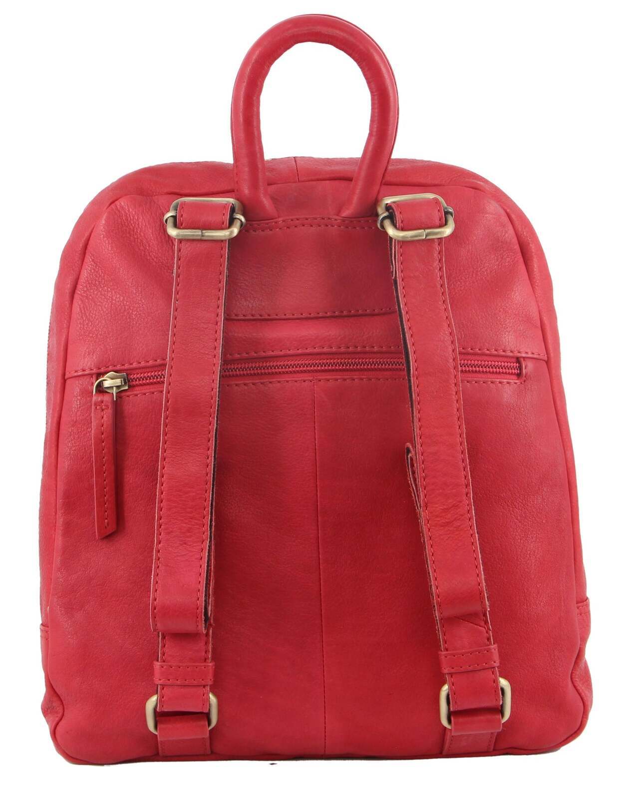 3PC Set Pierre Cardin Womens Woven Leather Cross-Body Bags + Backpack - Red-3