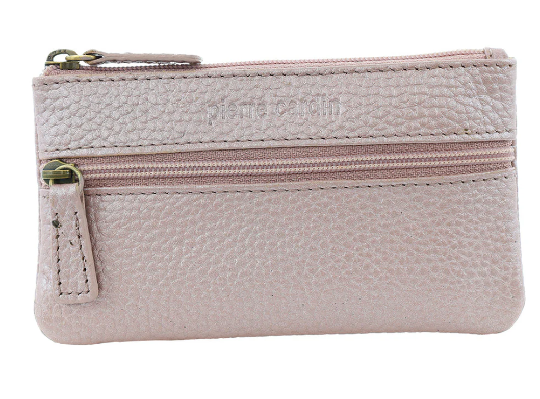 Pierre Cardin Womens Genuine Leather RFID Coin Purse Wallet - Pearl-0