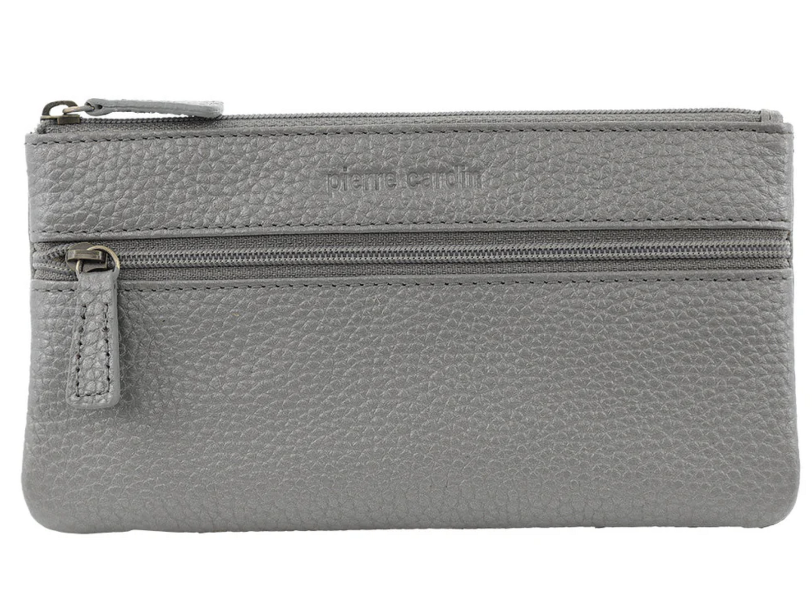 Pierre Cardin Leather Wallet Case for Phone and Coins in Steel-1