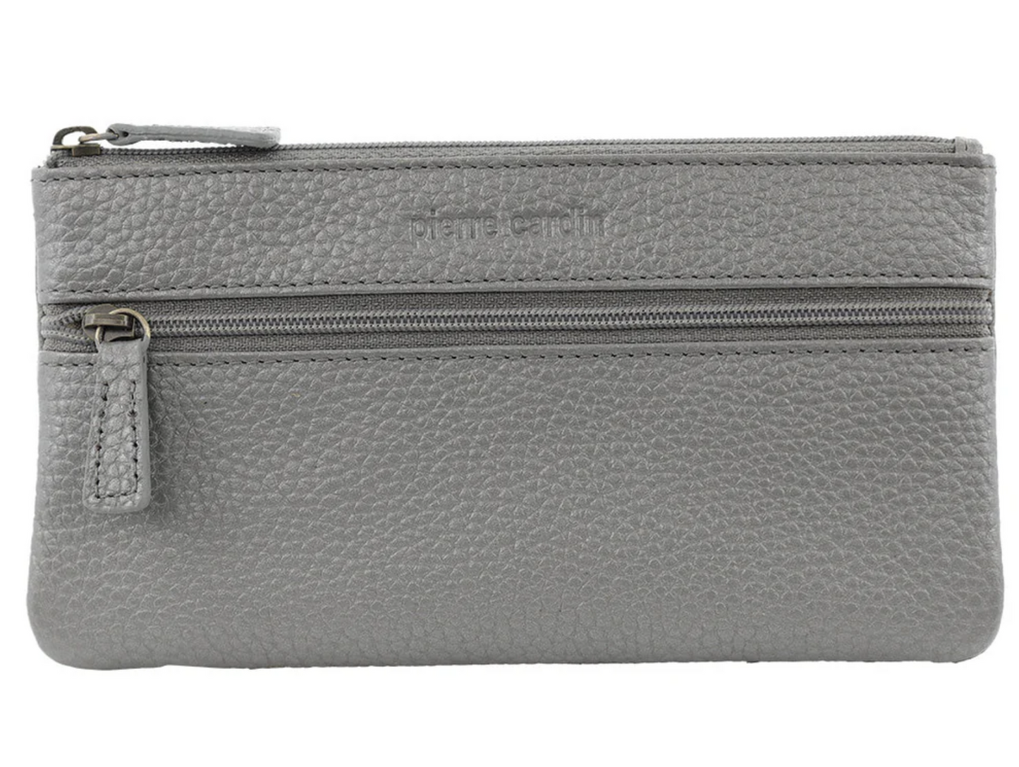 Pierre Cardin Leather Wallet Case for Phone and Coins in Steel-0