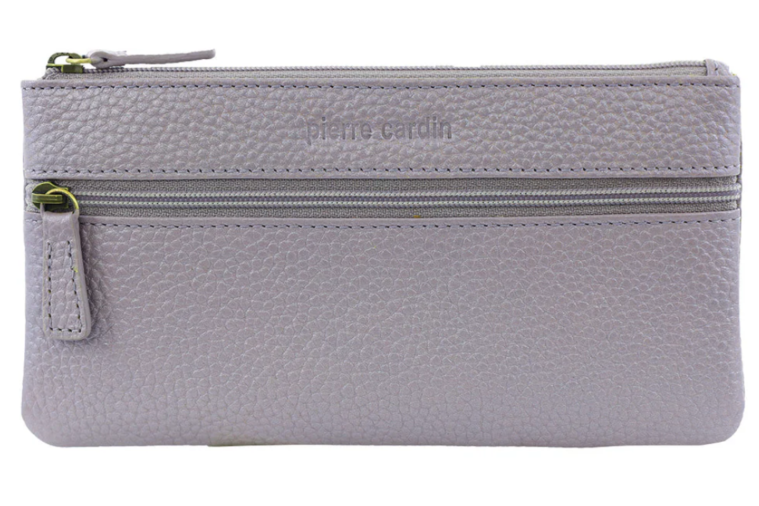 Pierre Cardin Leather Wallet Case for Phone and Coins in Titan-1