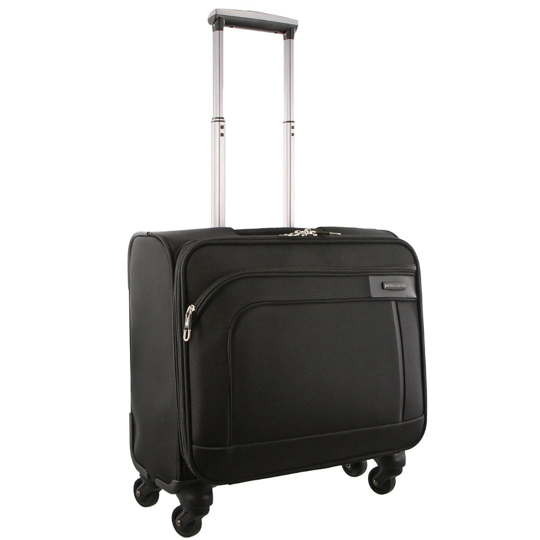 Pierre Cardin 4-Wheel 36L Mobile Office Cabin Carry On Luggage - Black (Travel Suitcase)-1