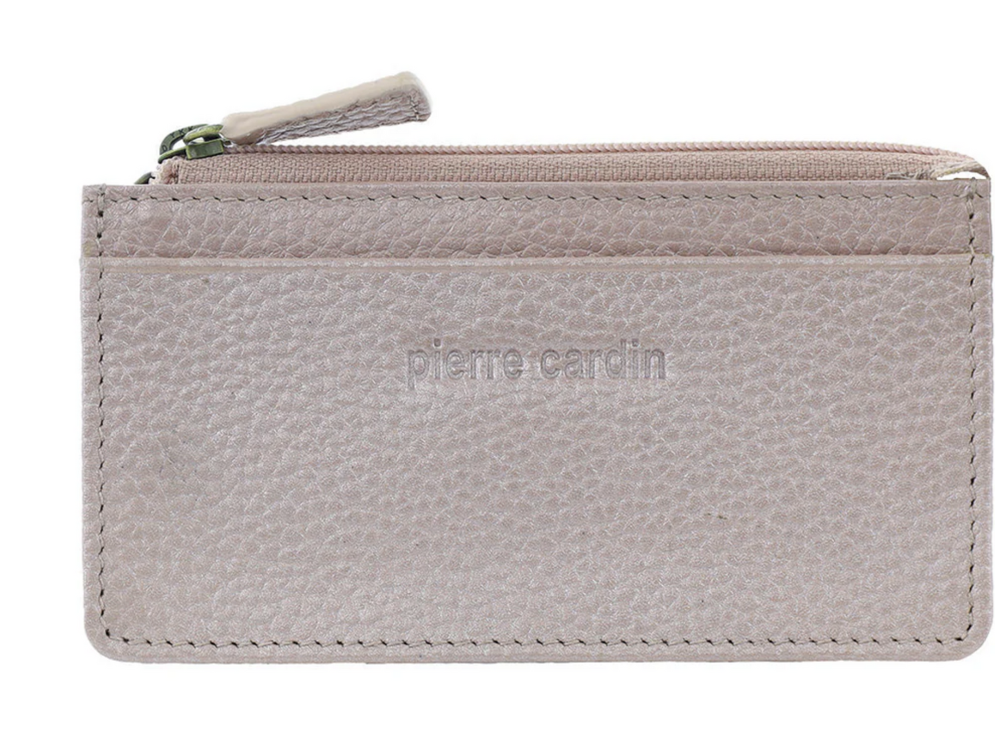 Pierre Cardin RFID Leather Coin Purse Wallet w/ Keyring in Pearl-1