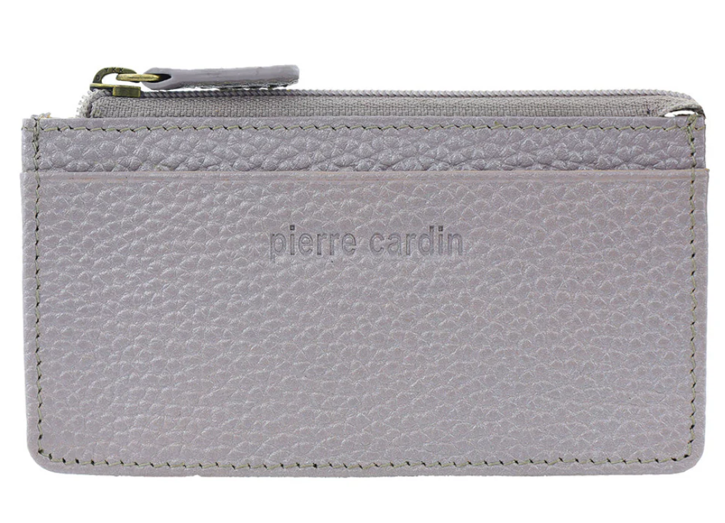 Pierre Cardin RFID Leather Coin Purse Wallet w/ Keyring in Titan-0