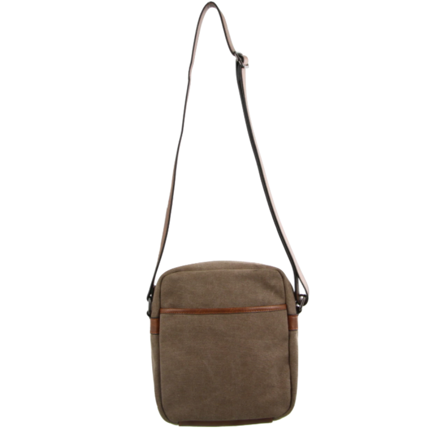 Pierre Cardin Unisex Canvas Cross Body Messenger Bag Satchel Sling - Brown/Cognac-4