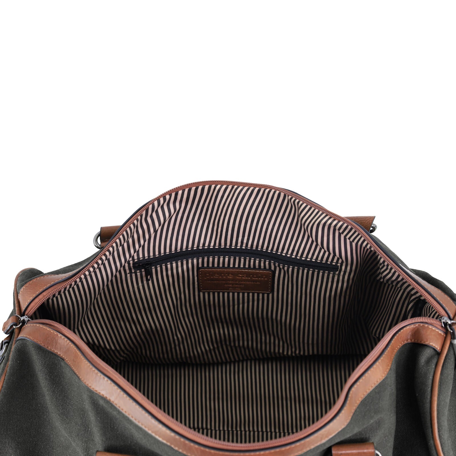 Pierre Cardin Canvas Mens Travel Bag Duffle Weekend Overnight Business Luggage - Black-3