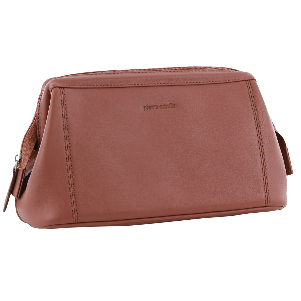 Pierre Cardin Mens Rustic Leather Toiletry Case Bag Travel - Casia Rose-1