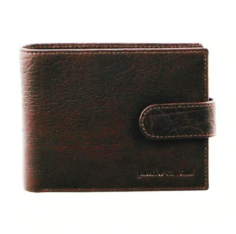 Pierre Cardin Mens Leather Wallet Flap Credit Card Slots RFID - Chestnut-1
