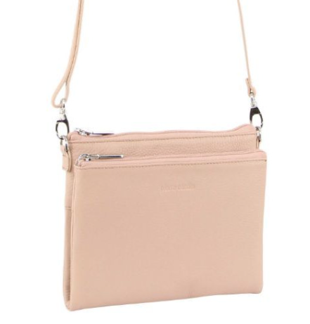Pierre Cardin Ladies Cross Body Bag Leather Clutch Shoulder Sling Womens  - Blush-2