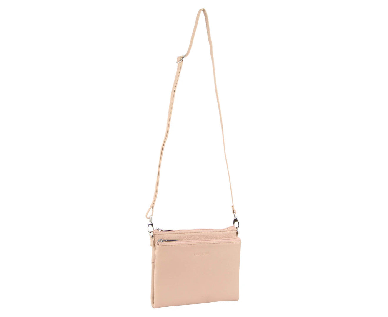 Pierre Cardin Ladies Cross Body Bag Leather Clutch Shoulder Sling Womens  - Blush-1