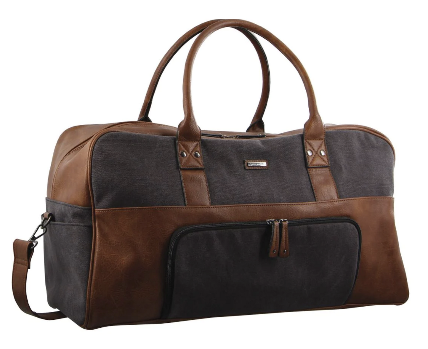 Pierre Cardin Mens Canvas Travel Overnight Bag Business Luggage Duffel Weekend - Black-1
