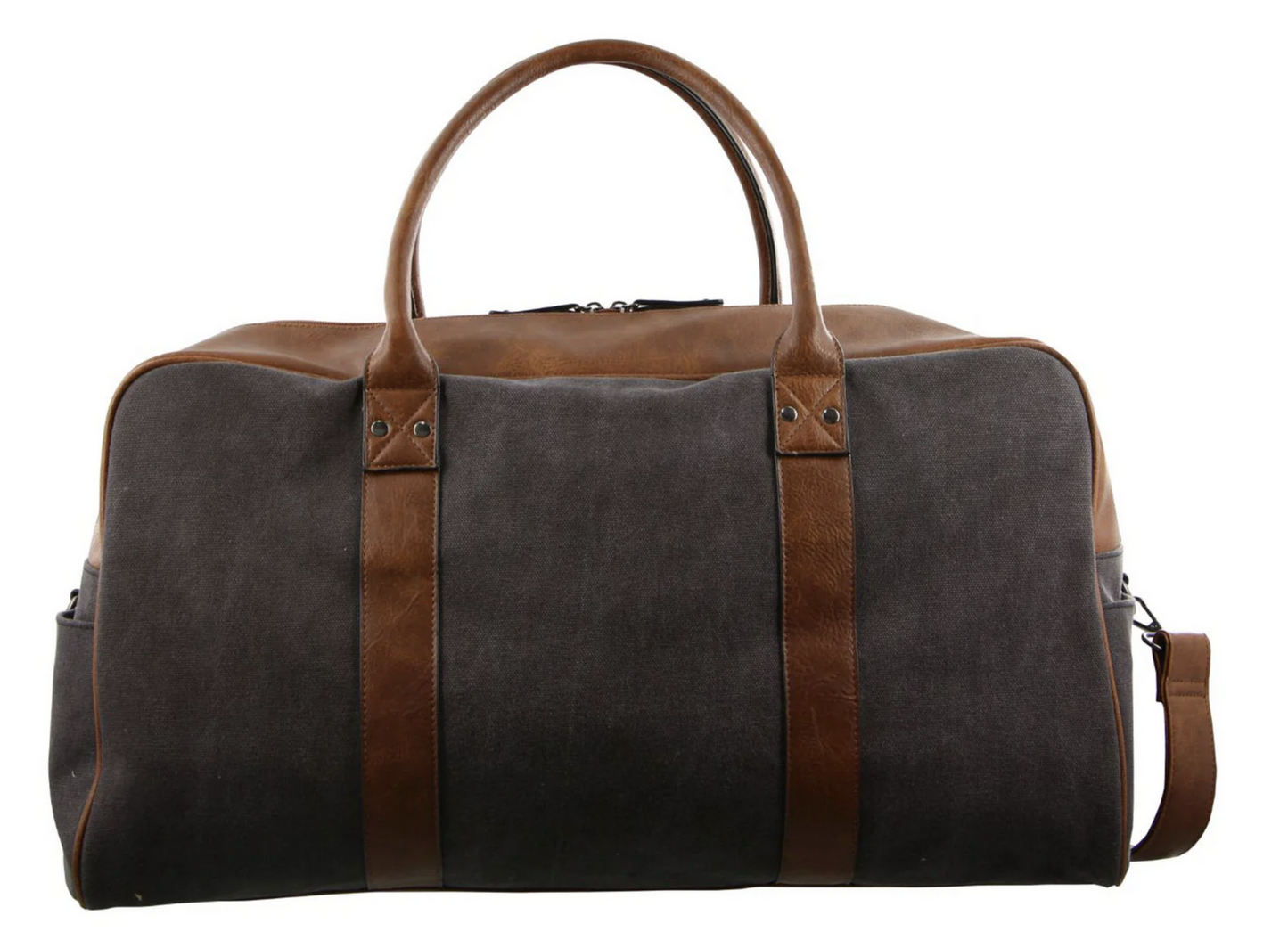 Pierre Cardin Mens Canvas Travel Overnight Bag Business Luggage Duffel Weekend - Black-2