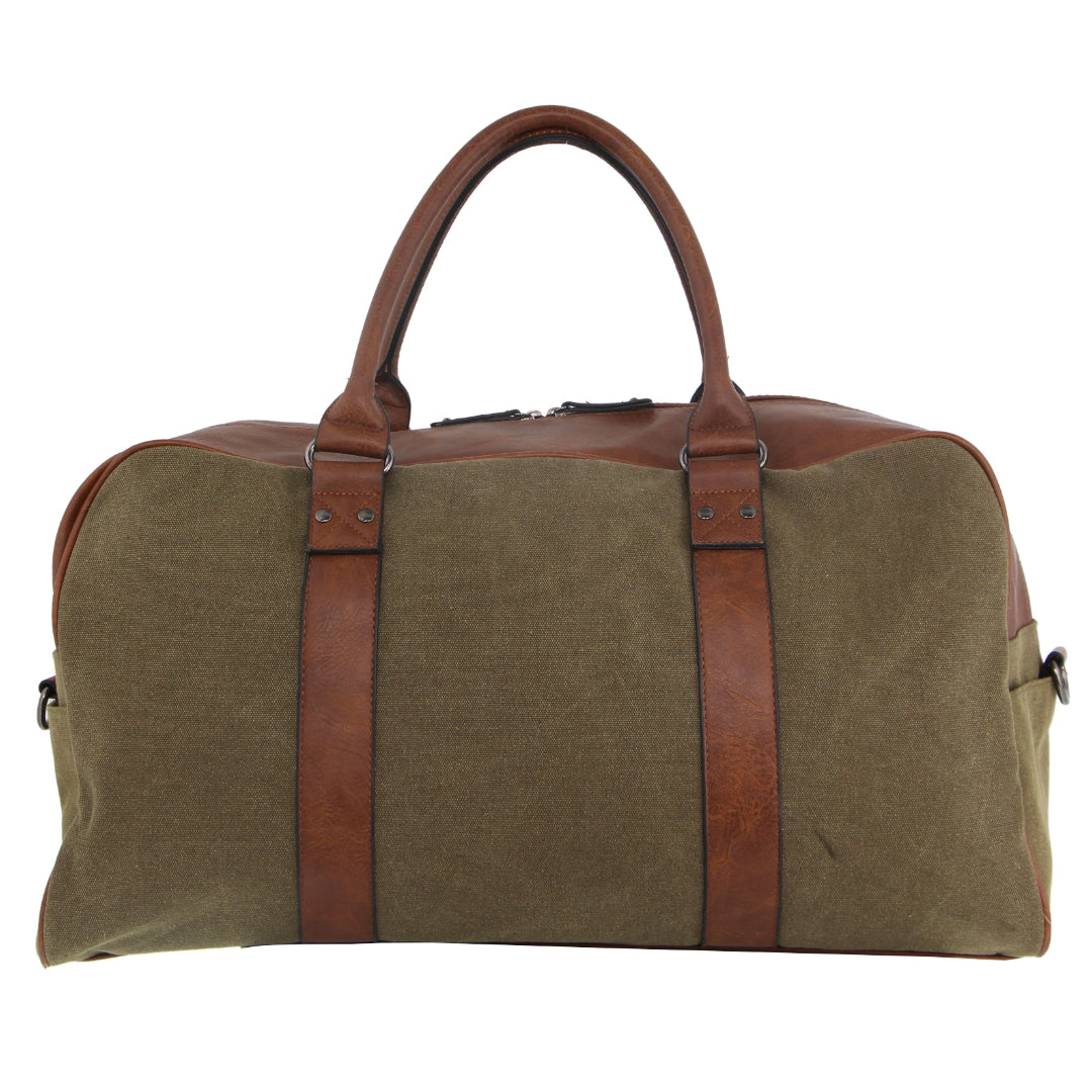 Pierre Cardin Mens Canvas Travel Overnight Bag Business Luggage Duffel Weekend - Brown-2
