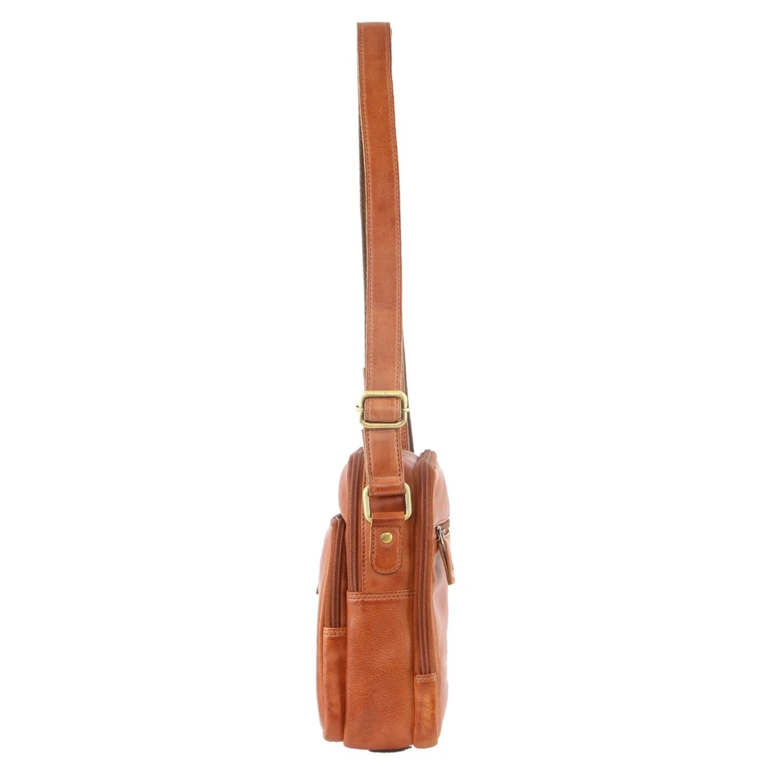Pierre Cardin Cross Body Bag Unisex Sling Shoulder Messenger Travel - Cognac-3