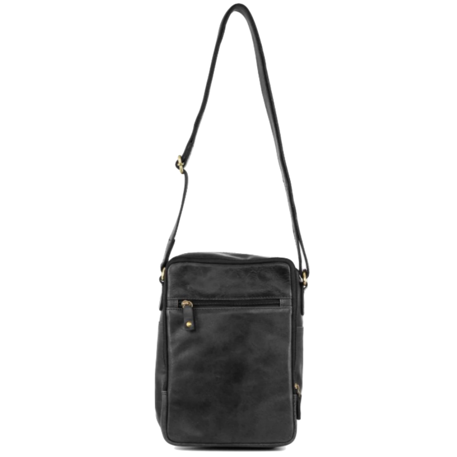 Pierre Cardin Rustic Leather Tablet Bag Cross Body Messenger - Black-3