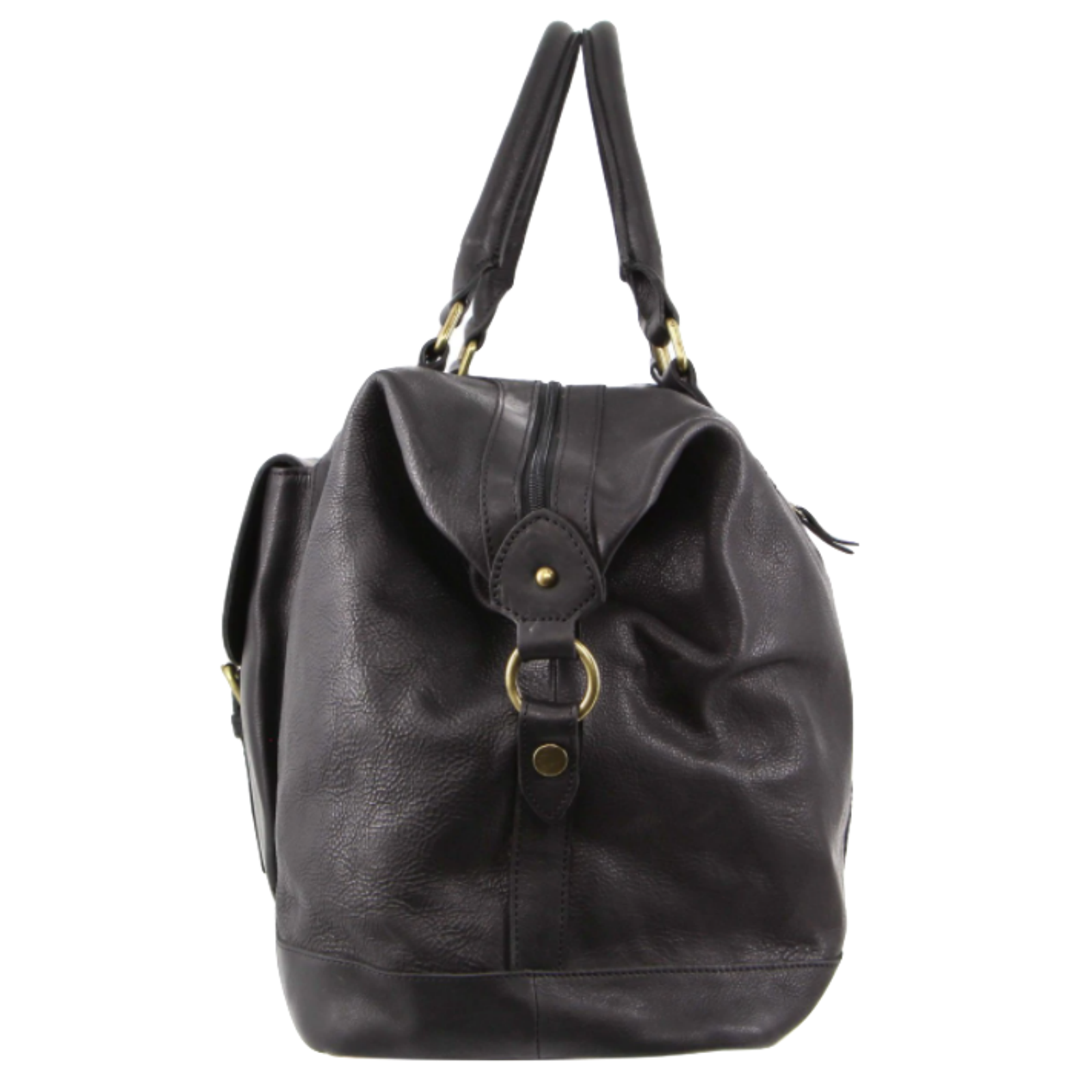 Pierre Cardin Mens Leather Business Overnight Bag Luggage Duffle Weekend Travel - Black-3