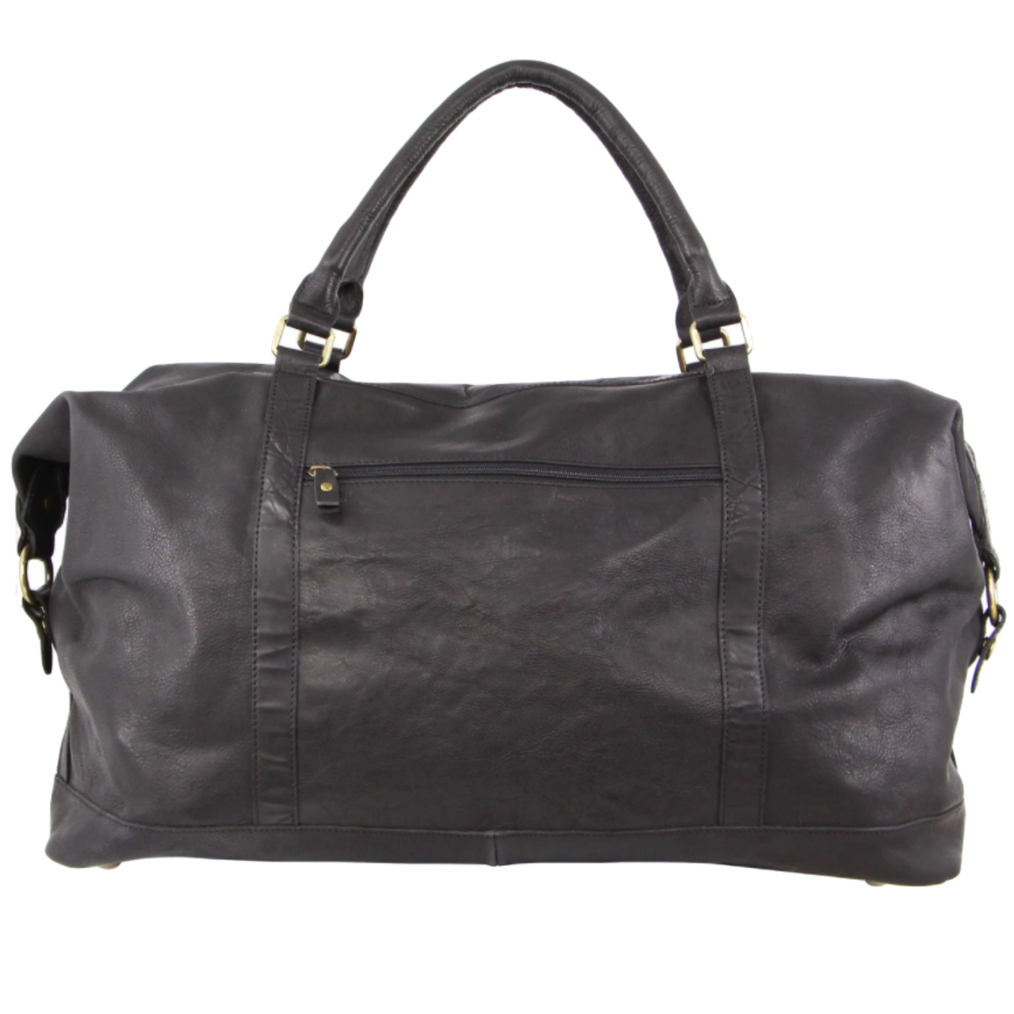 Pierre Cardin Mens Leather Business Overnight Bag Luggage Duffle Weekend Travel - Black-2
