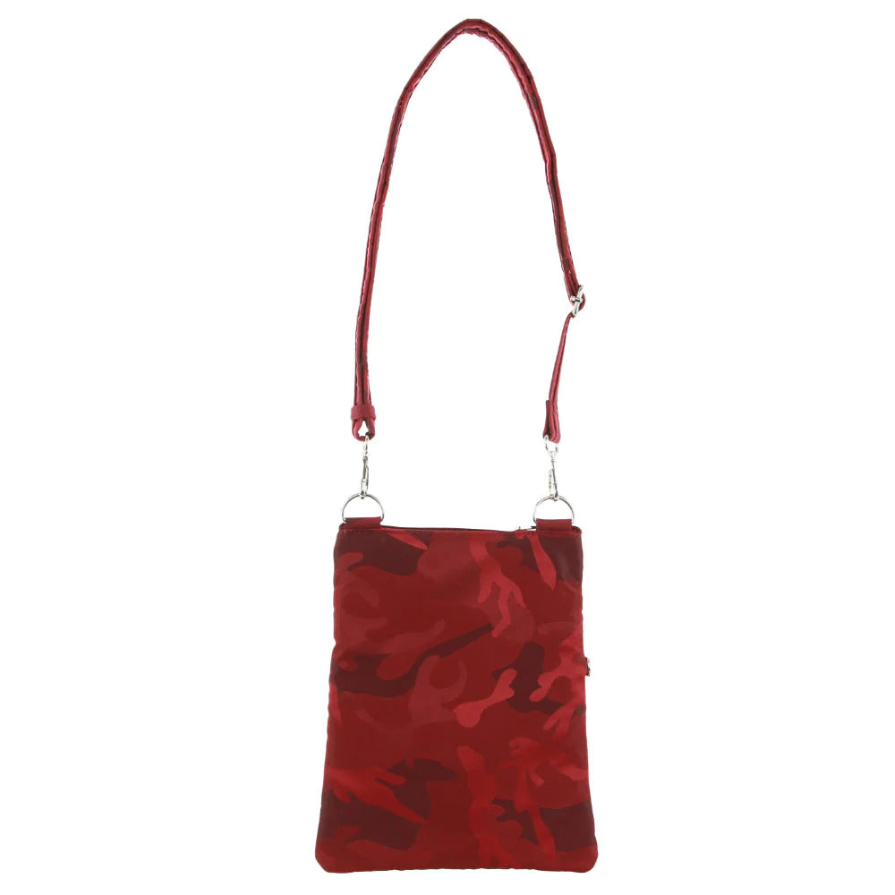 Pierre Cardin Anti-Theft Cross Body Bag Slash Proof RFID Camouflage - Wine/Camo-2