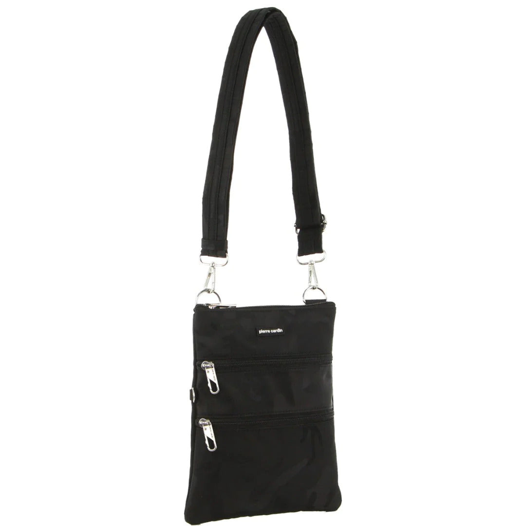 Pierre Cardin Anti-Theft Crossbody RFID Camouflage Bag - Black/Camo (Slash Proof)-0