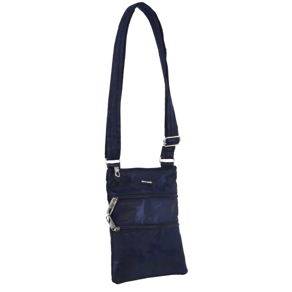 Pierre Cardin Anti-Theft Cross Body Bag Slash Proof RFID Camouflage - Navy/Camo-1