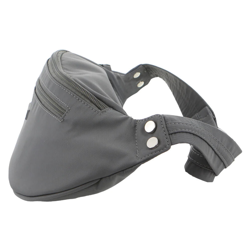 Pierre Cardin Anti-Theft Waist Bum Bag Belt Pouch Travel Hiking Zip Wallet - Grey-3