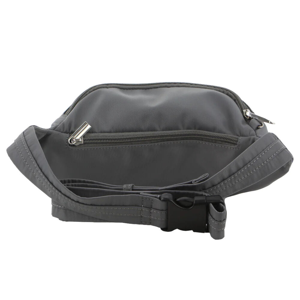 Pierre Cardin Anti-Theft Waist Bum Bag Belt Pouch Travel Hiking Zip Wallet - Grey-4