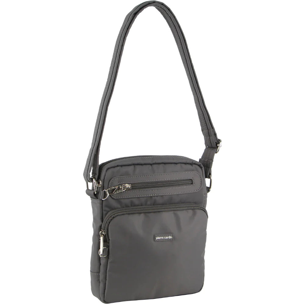 Pierre Cardin Anti-Theft Cross Body Bag RFID Blocking Slash Proof- Grey-0
