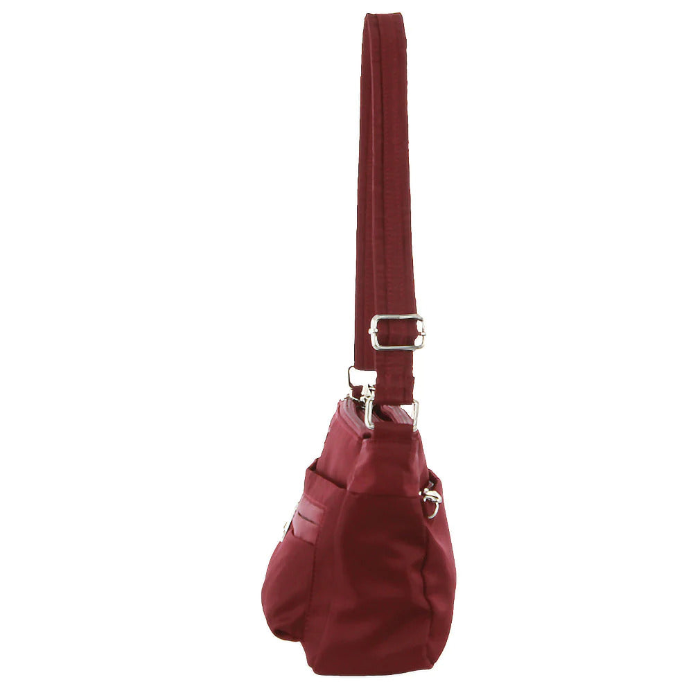 Pierre Cardin Anti-Theft Cross Body Bag Slash Proof RFID Blocking - Wine-2