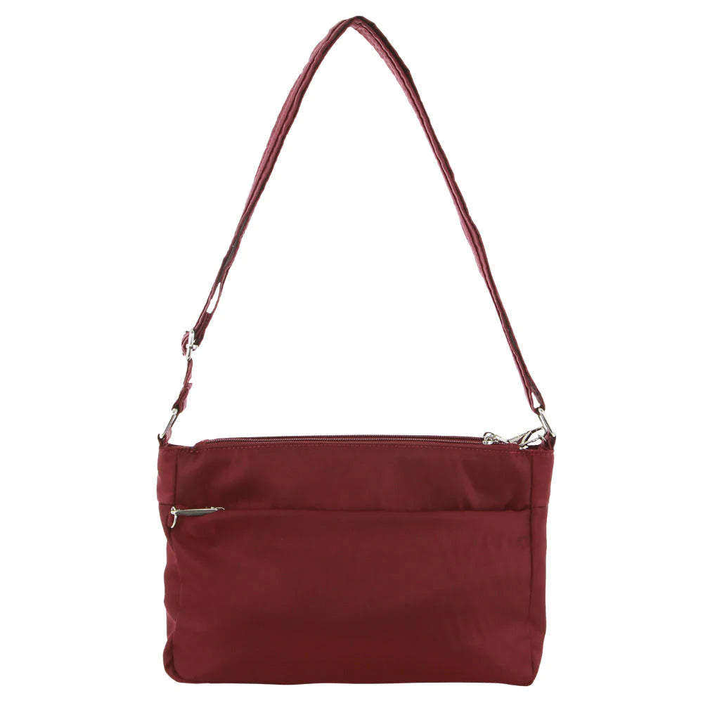 Pierre Cardin Anti-Theft Cross Body Bag Slash Proof RFID Blocking - Wine-3