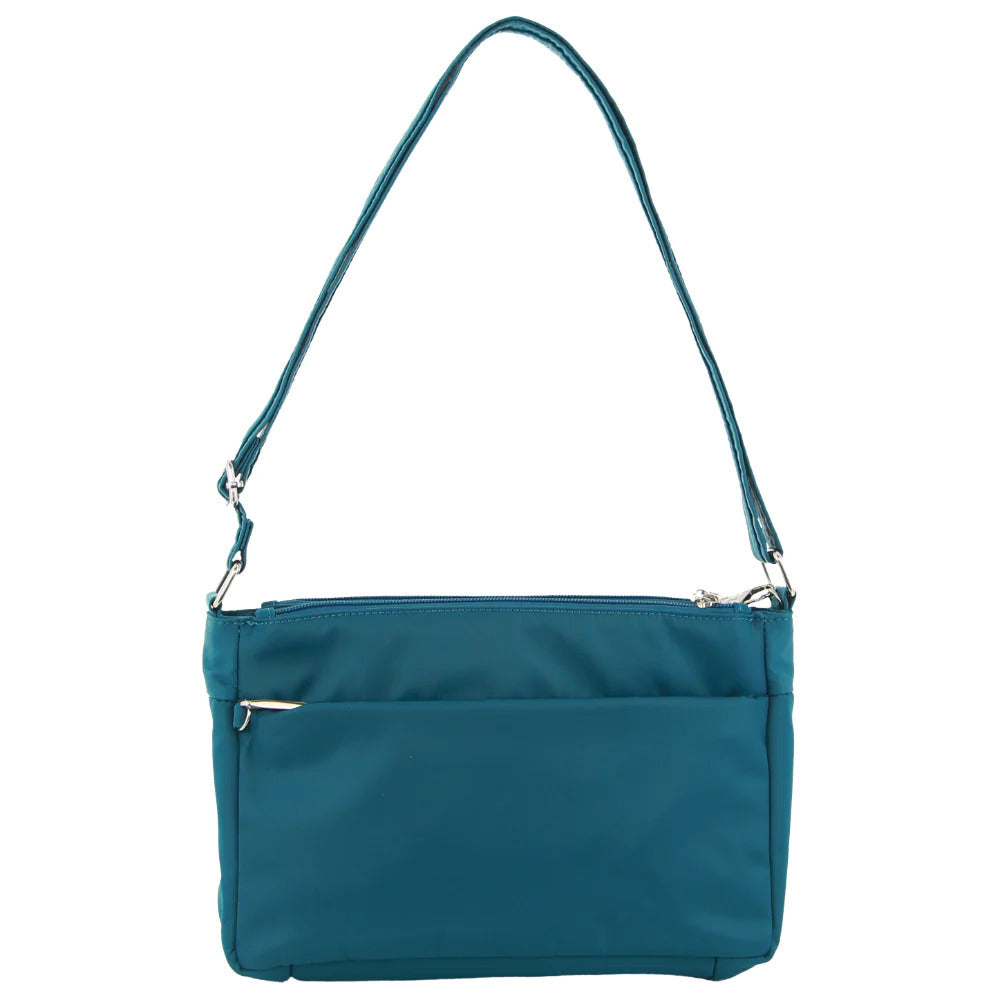 2Pc Set Pierre Cardin Anti-Theft Cross Body Bags Slash Proof - Turquoise & Grey-3