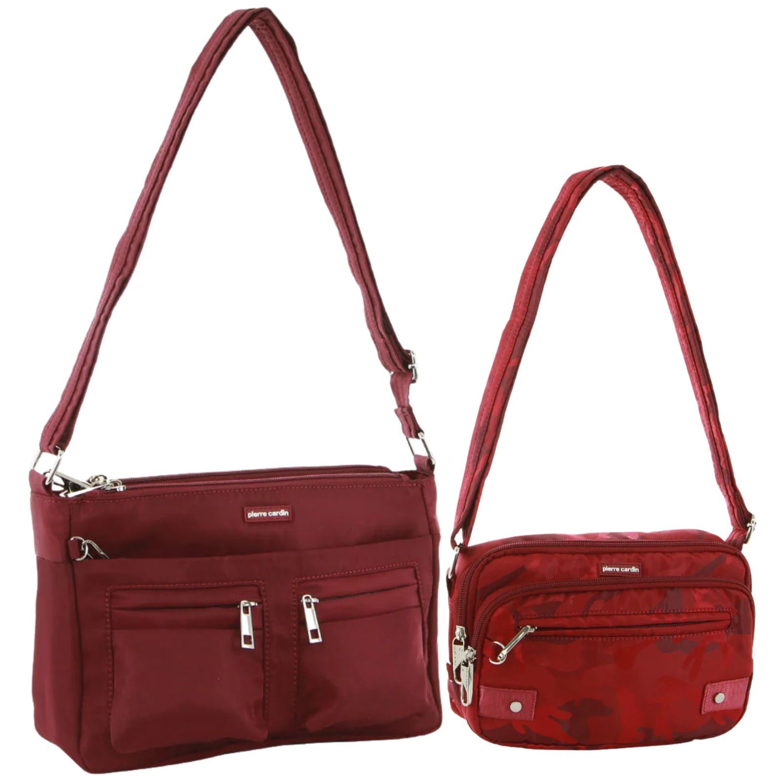 Pierre Cardin Anti-Theft Cross Body Bag Slash Proof RFID - Wine & Wine Camo-1