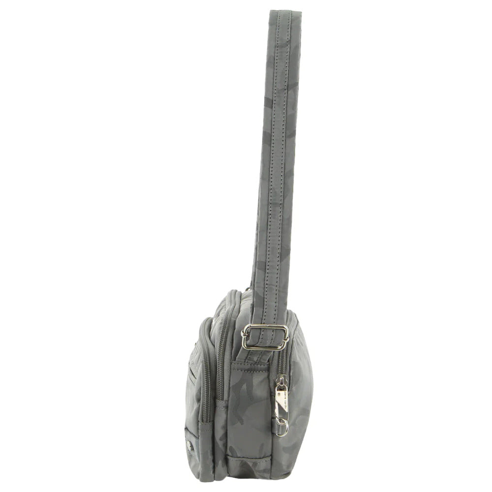 Pierre Cardin Anti-Theft Cross Body Bag Slash Proof RFID Blocking - Grey-Camo-2